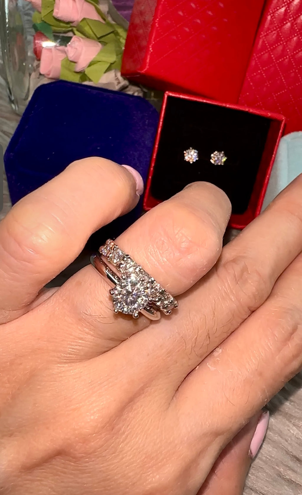 BUNDLE SALE Moissanite Diamond Engagement Ring