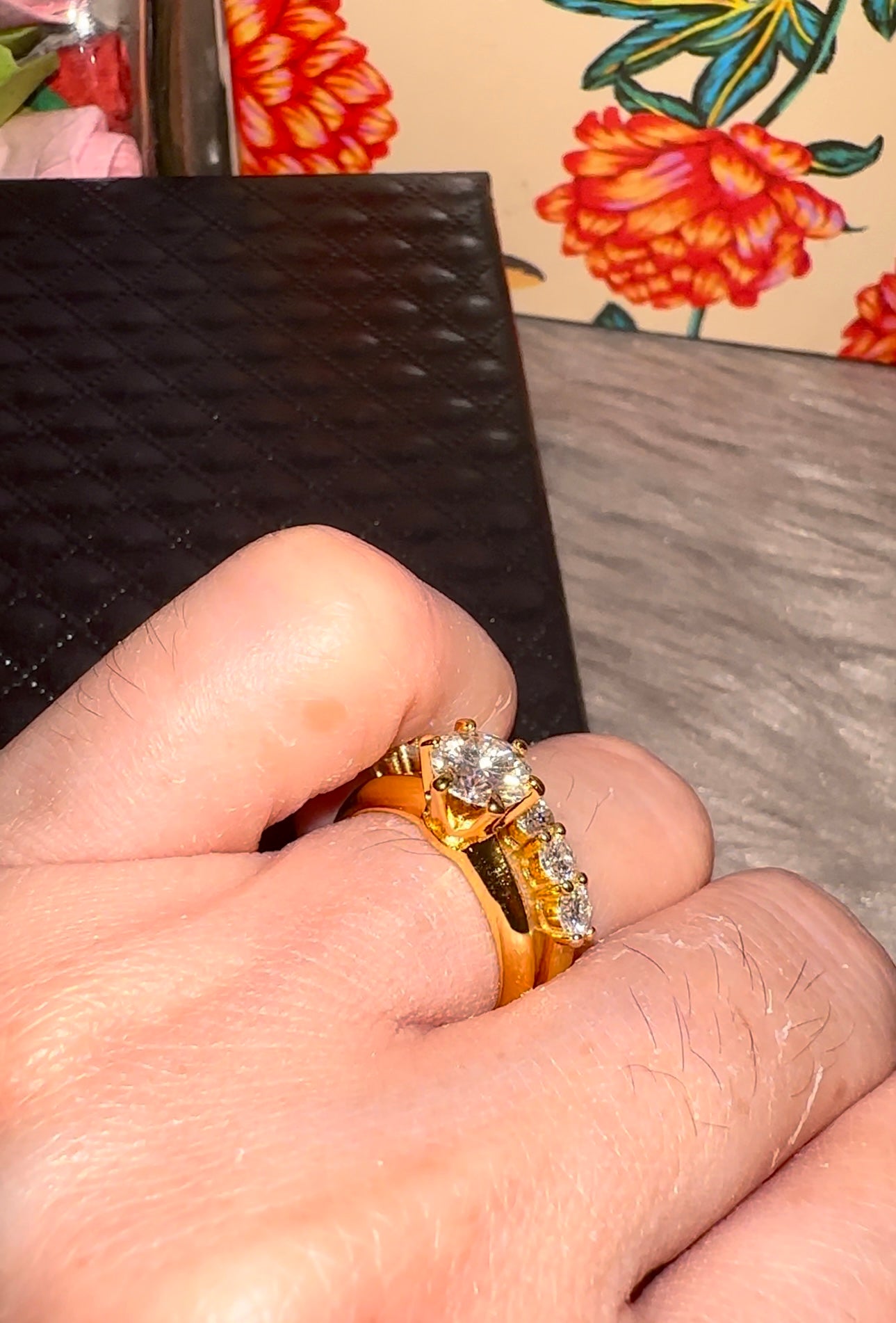 2 Rings Solitaire and Half Band