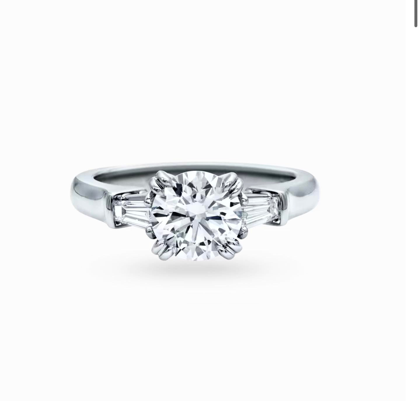 Customizations 2ct Ring w/Baguette Side Stones