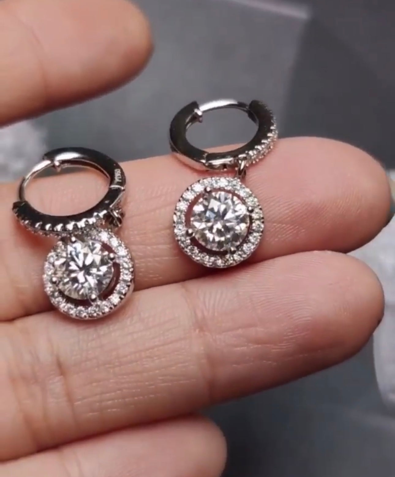 Total 2ct "Clarice" Dangling Earrings