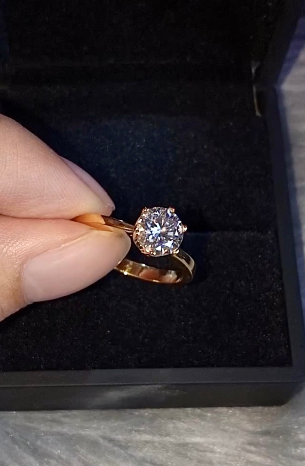 2 Rings Solitaire and Half Band