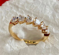 Half Band Heart Ring Moissanite Diamond