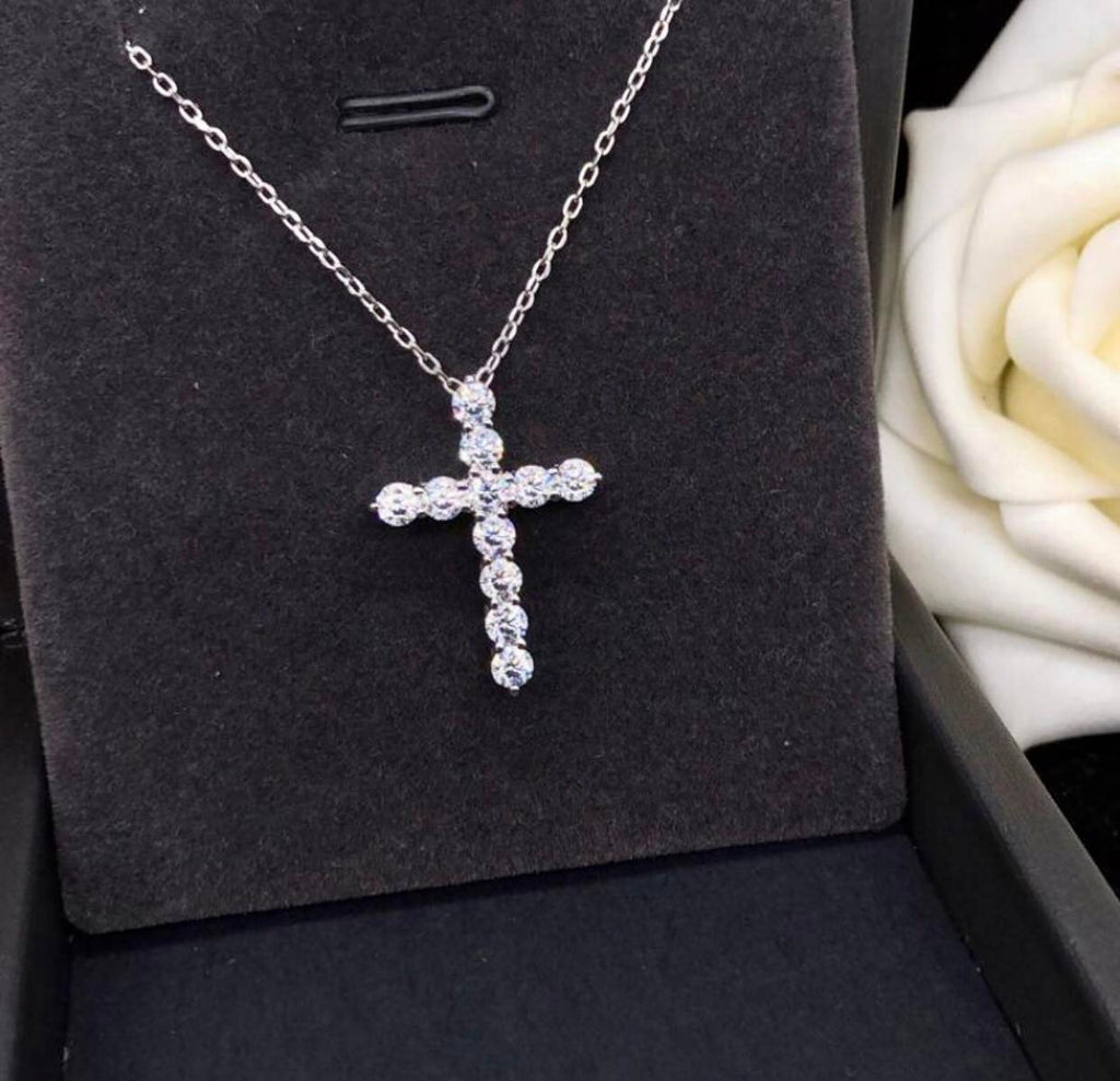 Moissanite Diamond Cross Necklace