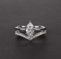 1.7ct 5 x 10mm Marquise cut Moissanite Diamond Engagement Ring FREE V cut  Ring