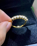 Half Eternity II Natural Moissanite Diamond Ring