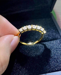 Half Eternity II Natural Moissanite Diamond Ring