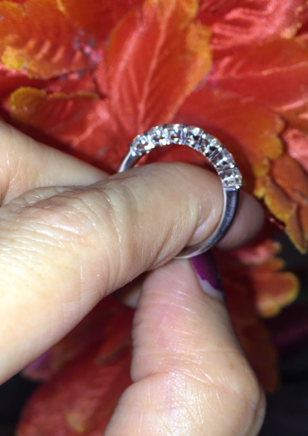 Half Eternity Natural Moissanite Diamond Ring