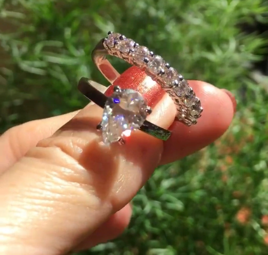 Half Band Eternity Ring Moissanite Diamond