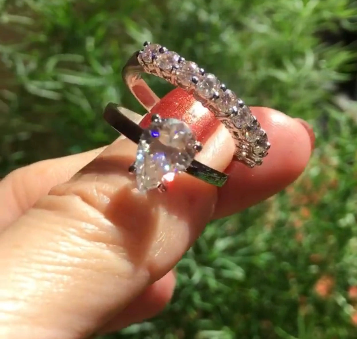 Half Band Eternity Ring Moissanite Diamond