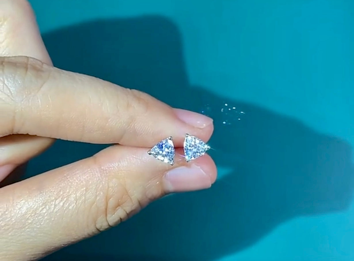 Customized Stud Moissanite Diamond Earrings (3 sets)