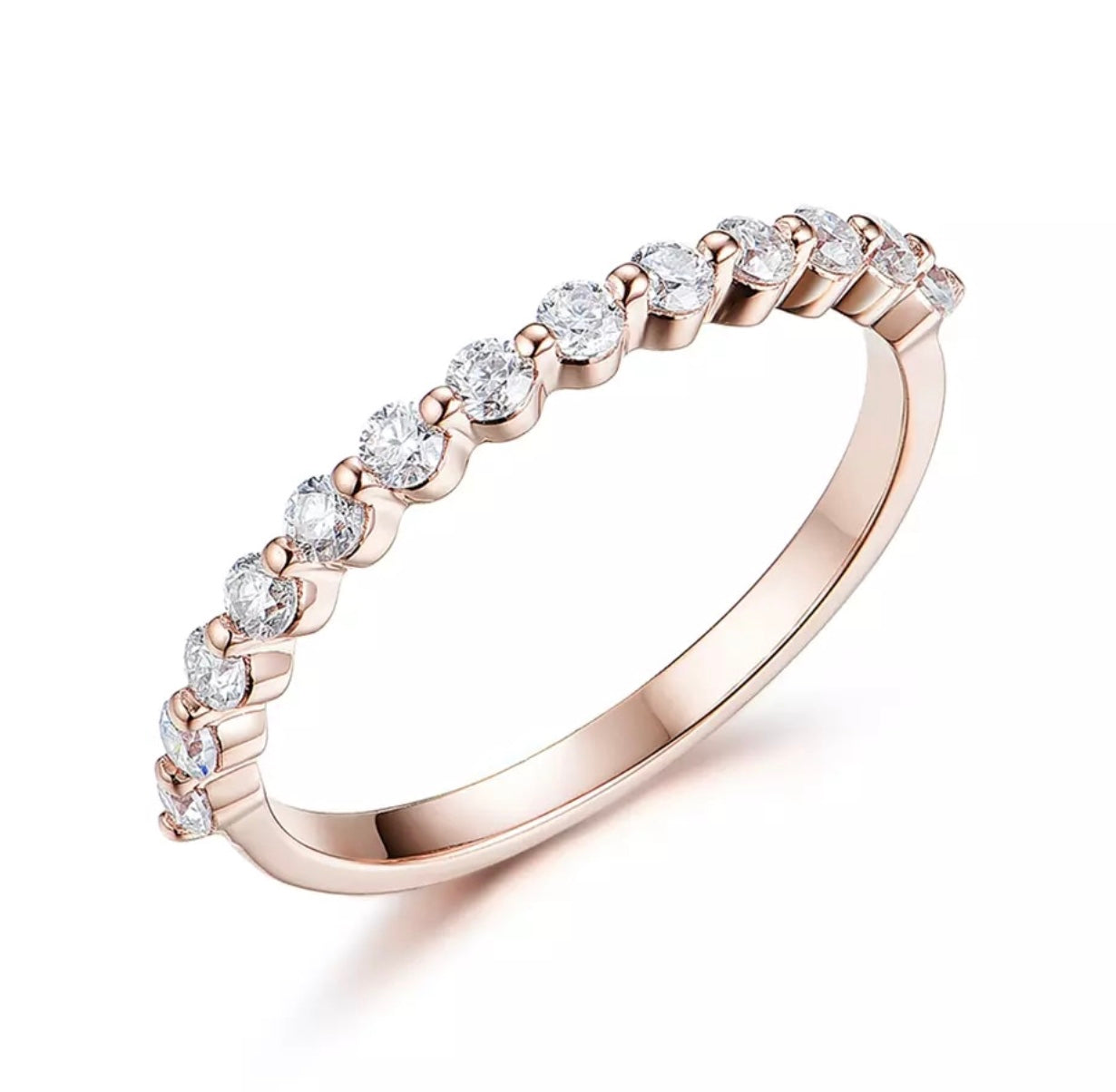 Bubble Ring Half Band Eternity Moissanite Diamond