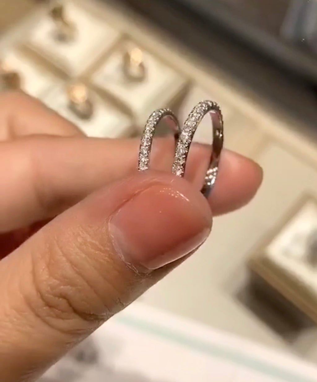Half Eternity Classic Cartier Design Moissanite Diamond Ring