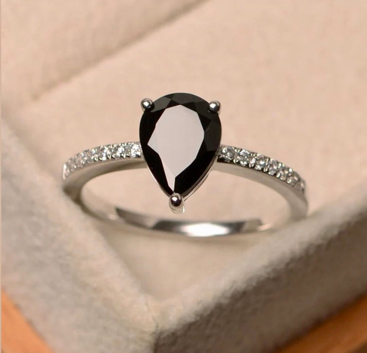 "Crystal" moissanite diamond Engagement Ring Pear Shape