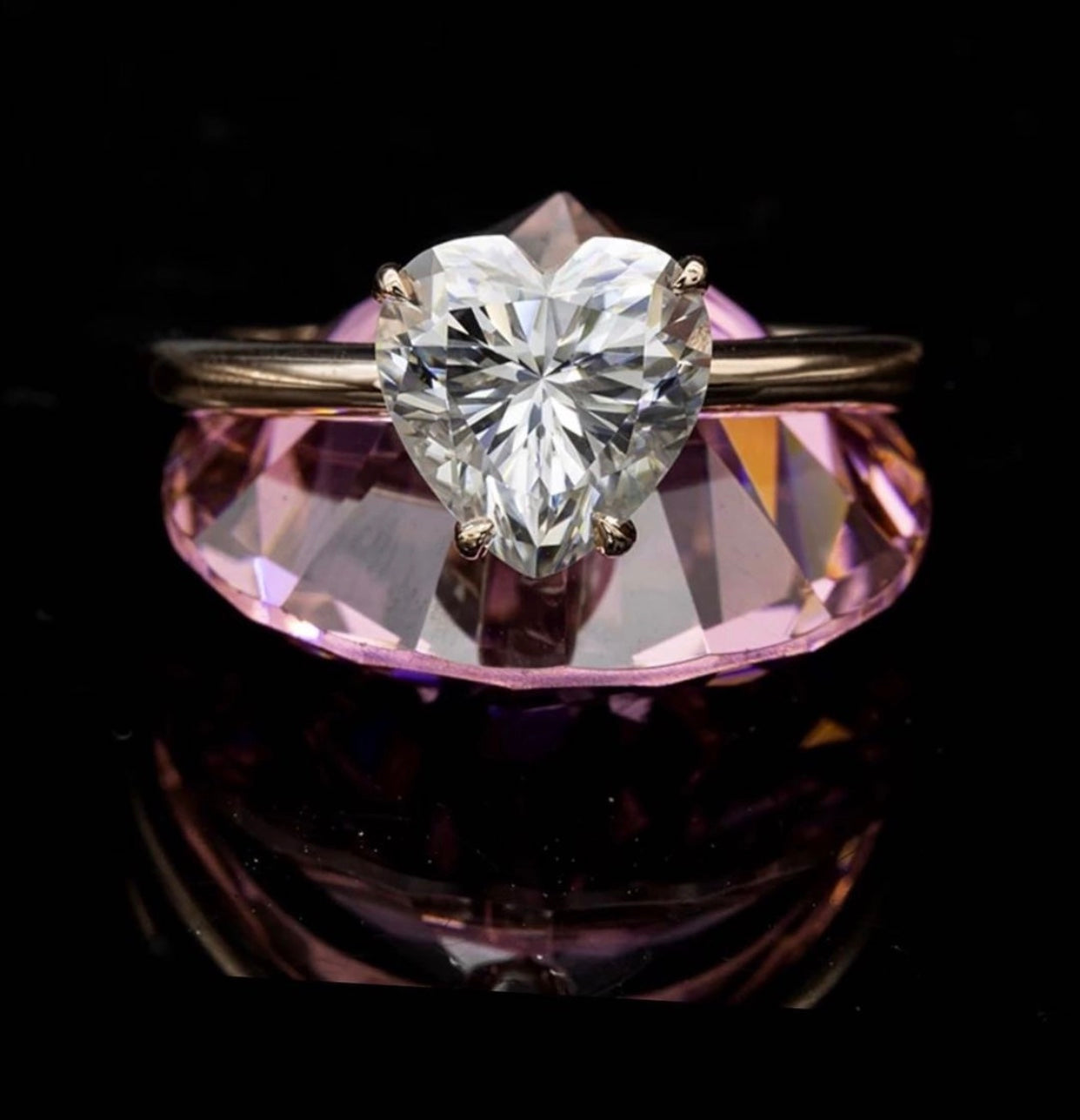 " Crystal Amia" Heart Engagement Ring