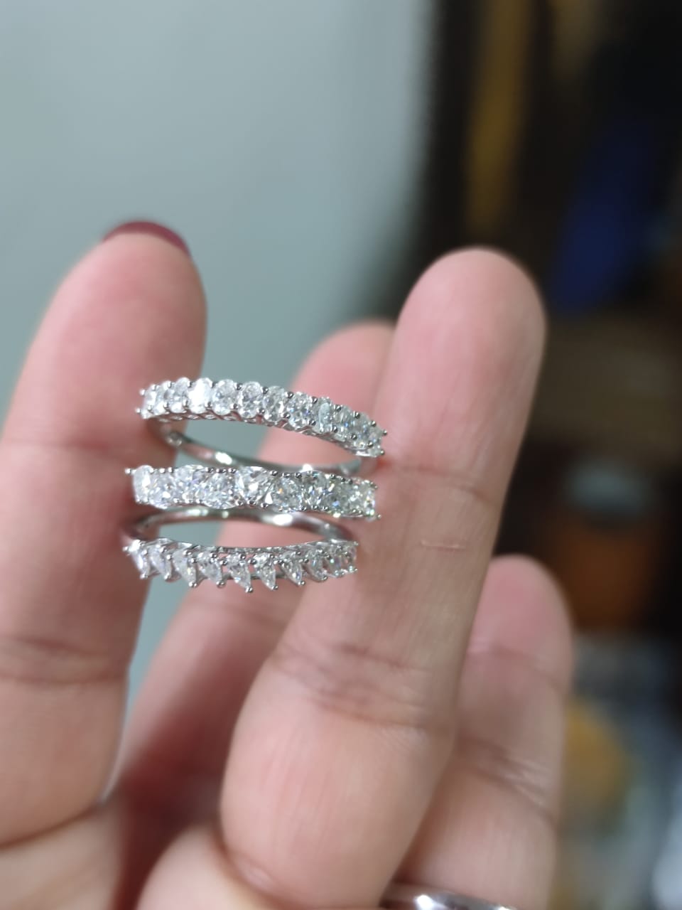 Half Band Moissanite Diamond Ring