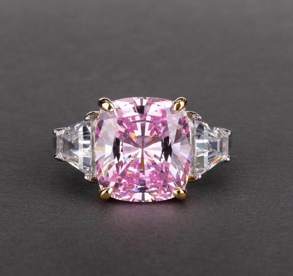 11ct "Trisha"  Luxury Cushion Cut  Lab Grown  Moissanite Diamond Engagement Ring