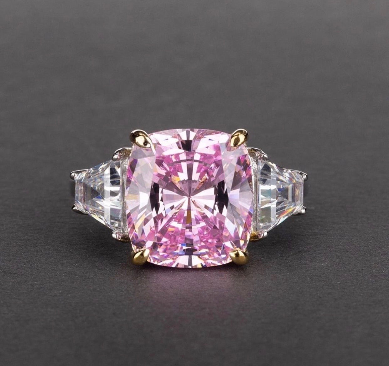 11ct "Trisha"  Luxury Cushion Cut  Lab Grown  Moissanite Diamond Engagement Ring