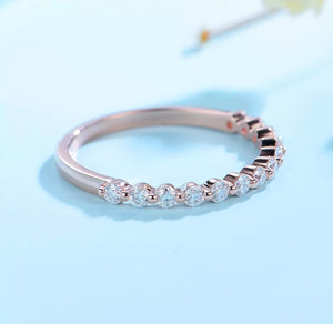 Bubble Ring Half Band Eternity Moissanite Diamond