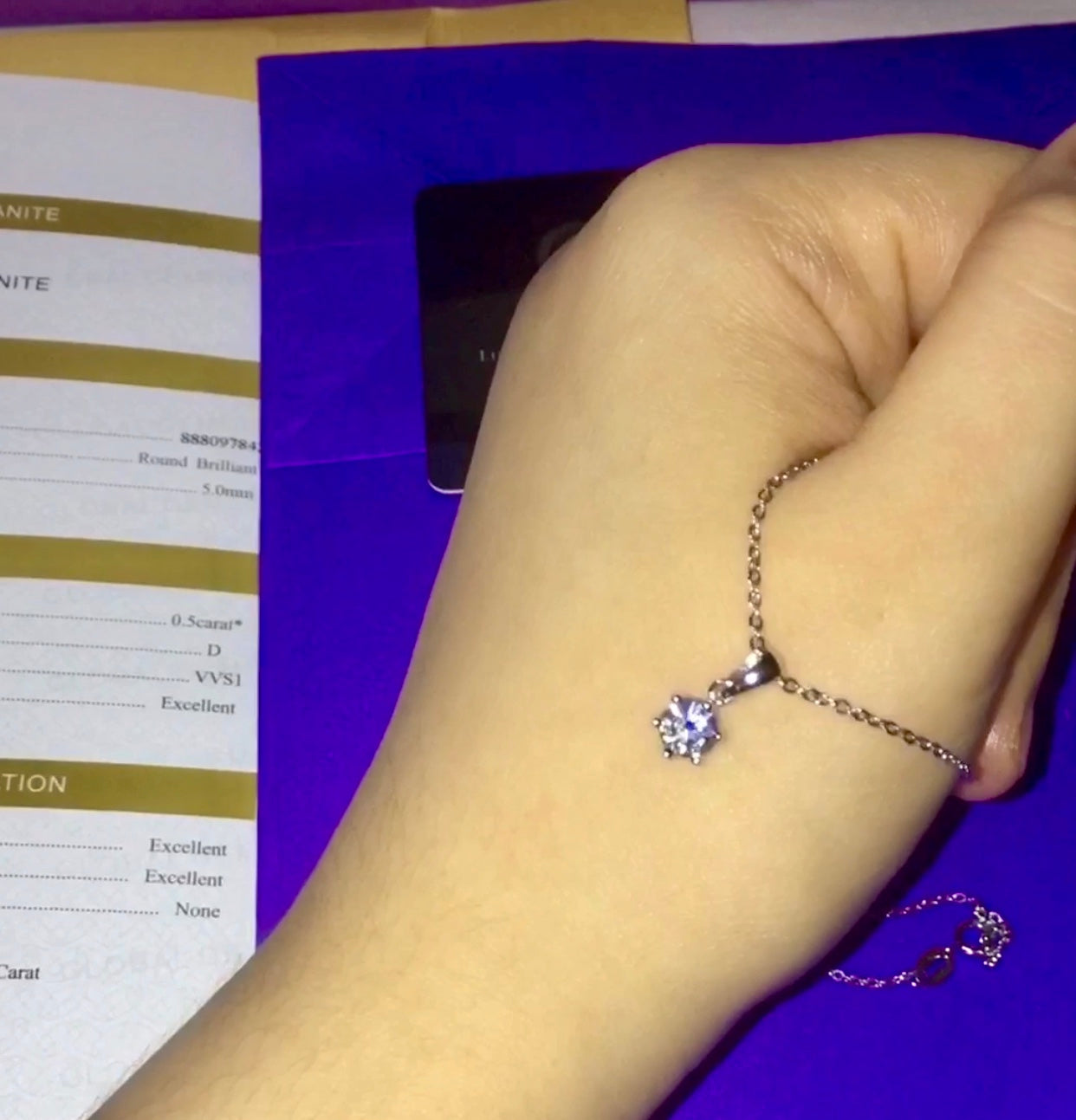 "Fiona" Earrings and Necklace Moissanite Diamond Stone Set