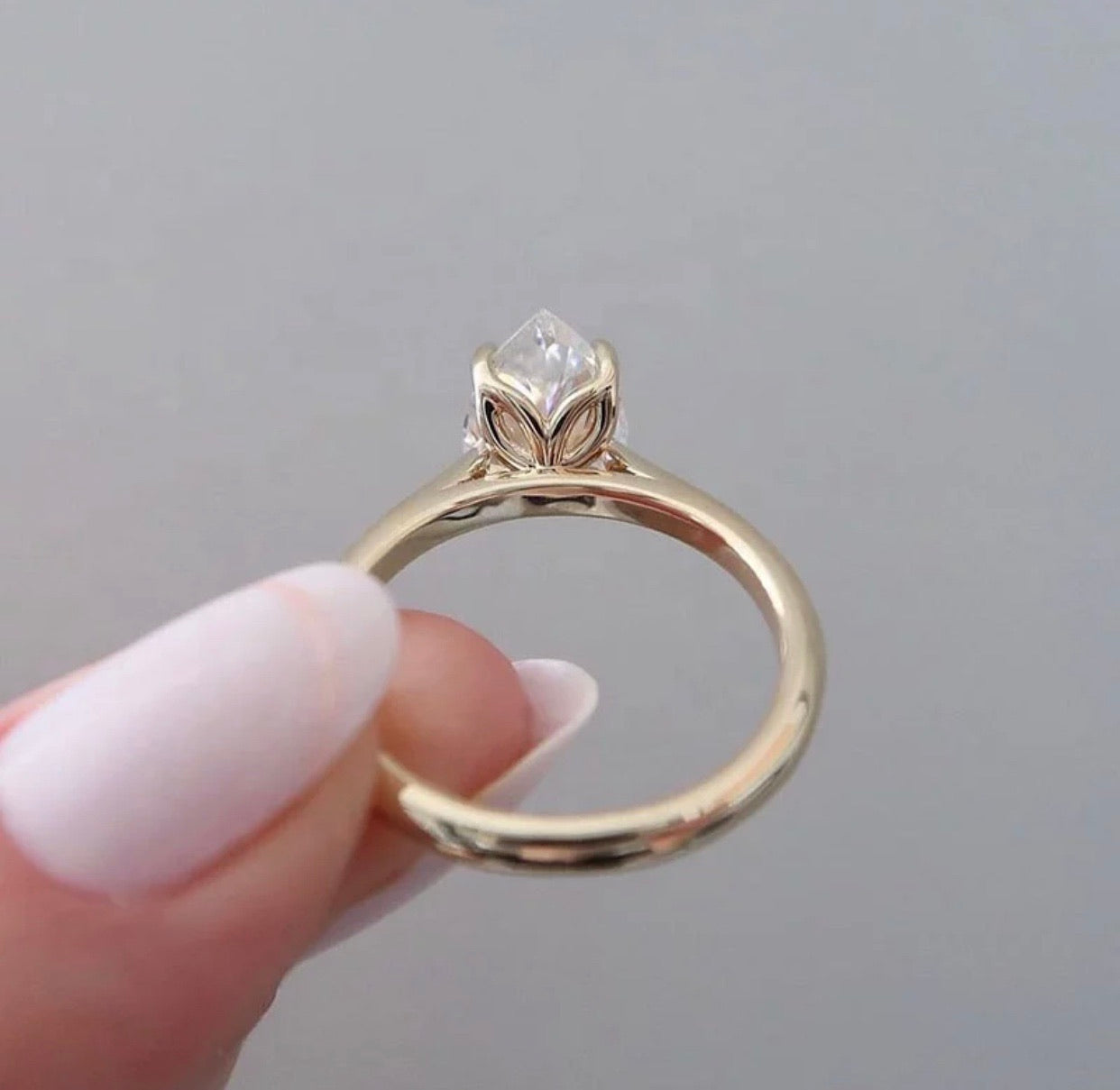 "Crystal" moissanite diamond Engagement Ring Pear Shape