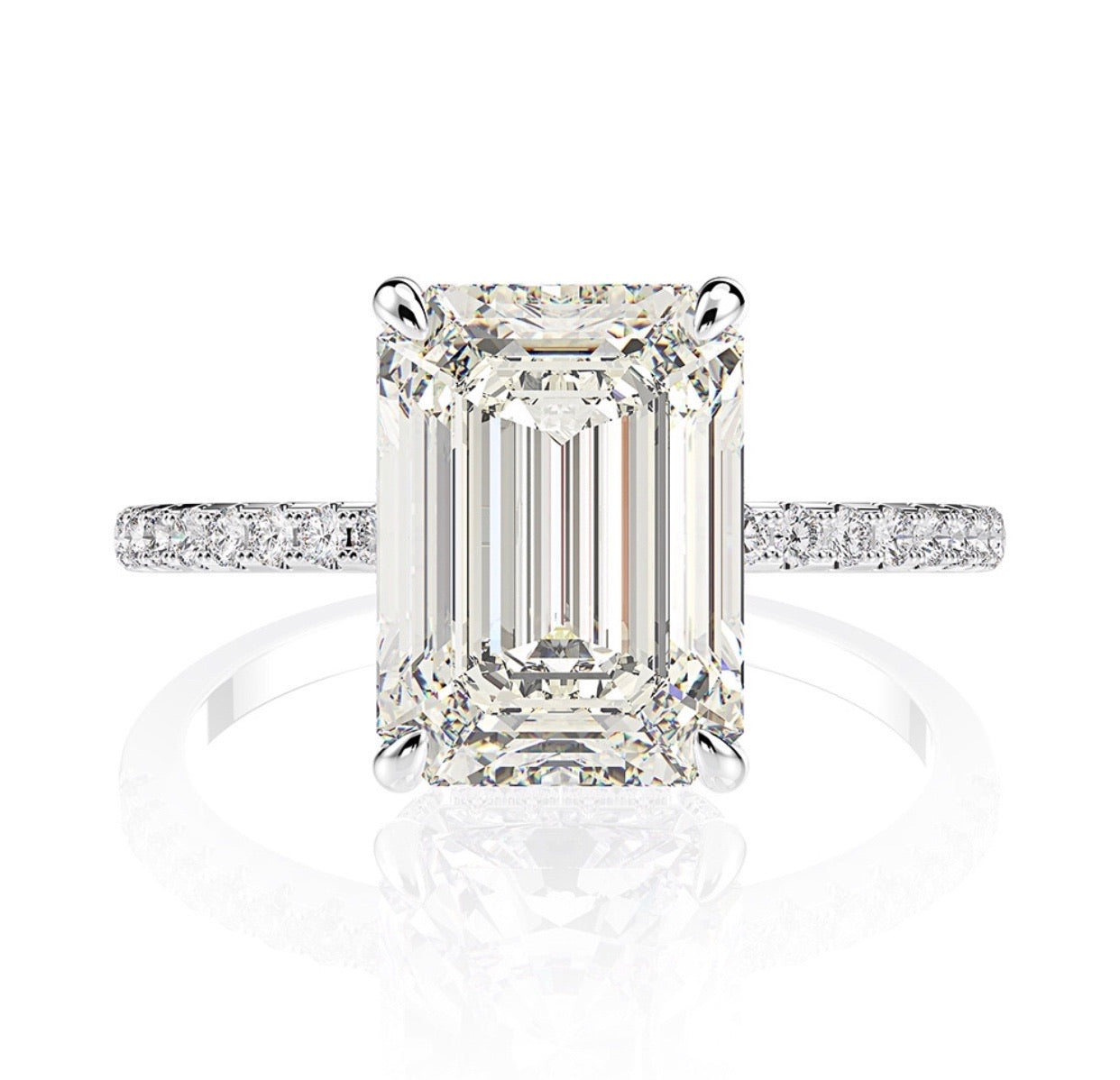 8ct. 8x11mm Radiant/Emerald cut Moissanite Lab Grown Diamond Stone Engagement Ring