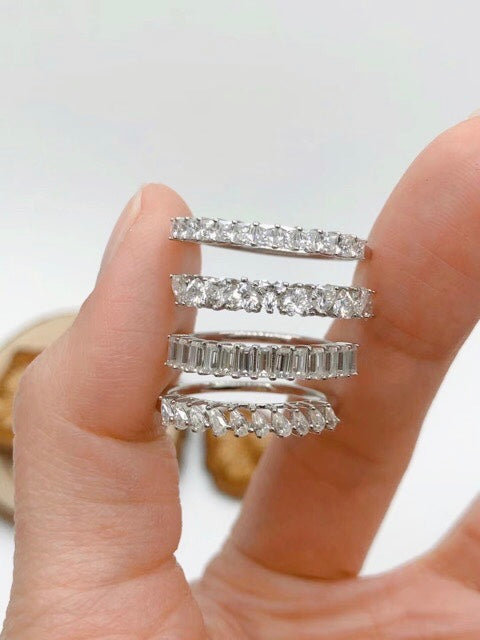 Half Band Moissanite Diamond Ring
