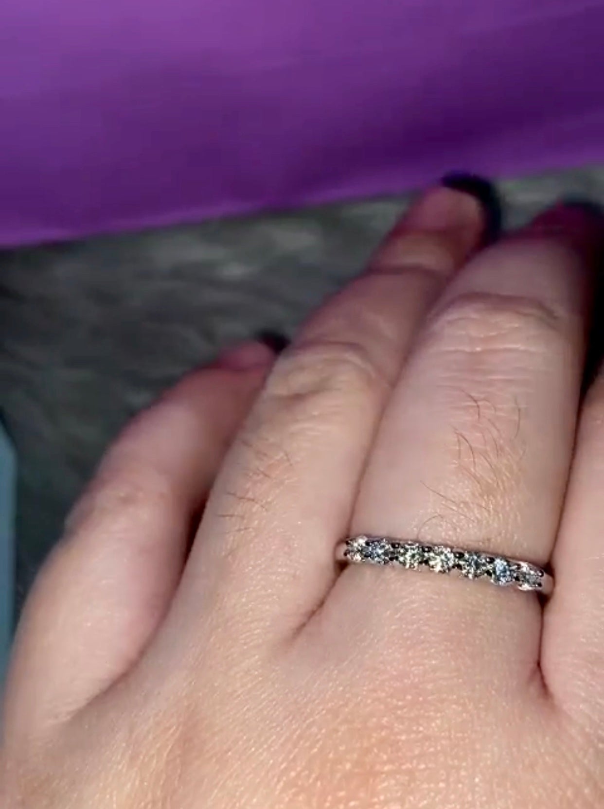 Half Eternity Natural Moissanite Diamond Ring