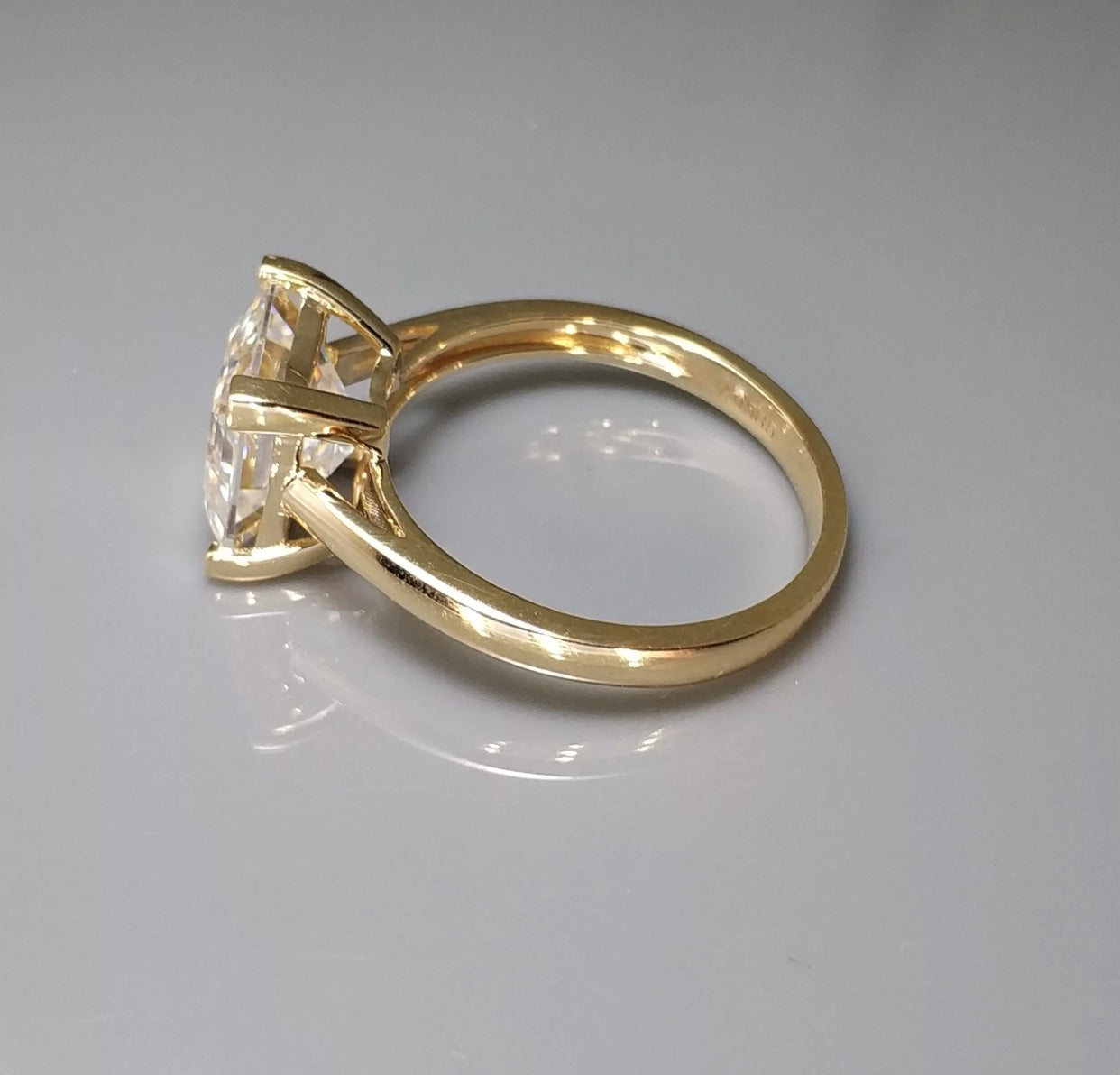 Asscher cut Moissanite Diamond Ring