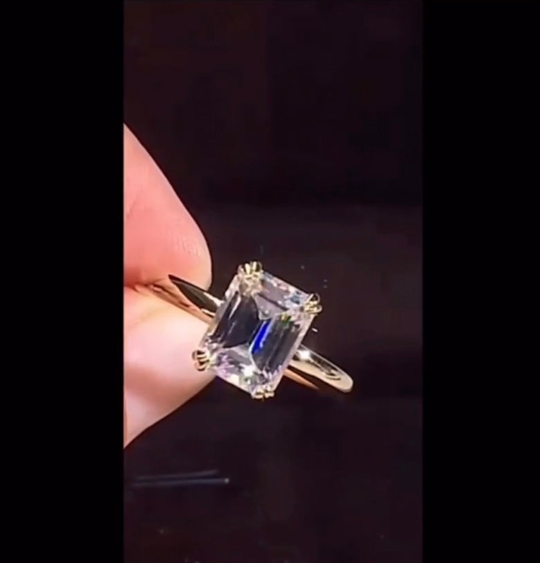 "Zahara" Oval/Emerald Cut Engagement Ring