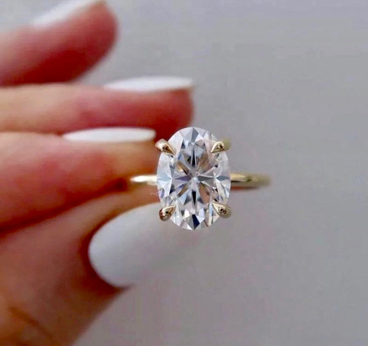 "Zahara" Oval/Emerald Cut Engagement Ring