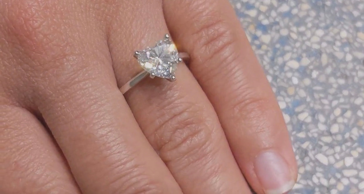 "Crystal Heart" Ring 6ct Moissanite Diamond