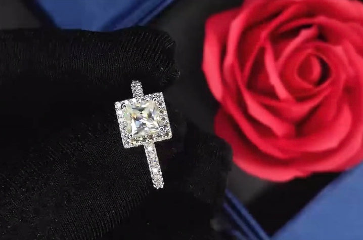 "Zcharina" Princess / Emerald cut Engagement Ring