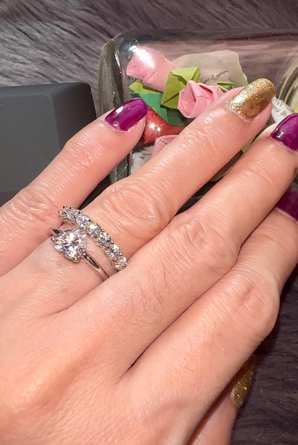 BUNDLE SALE Moissanite Diamond Engagement Ring