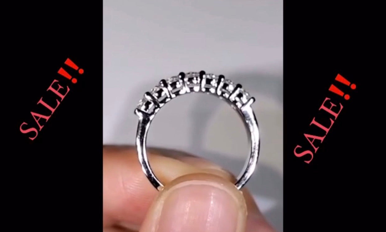 Half Eternity Natural Moissanite Diamond Ring