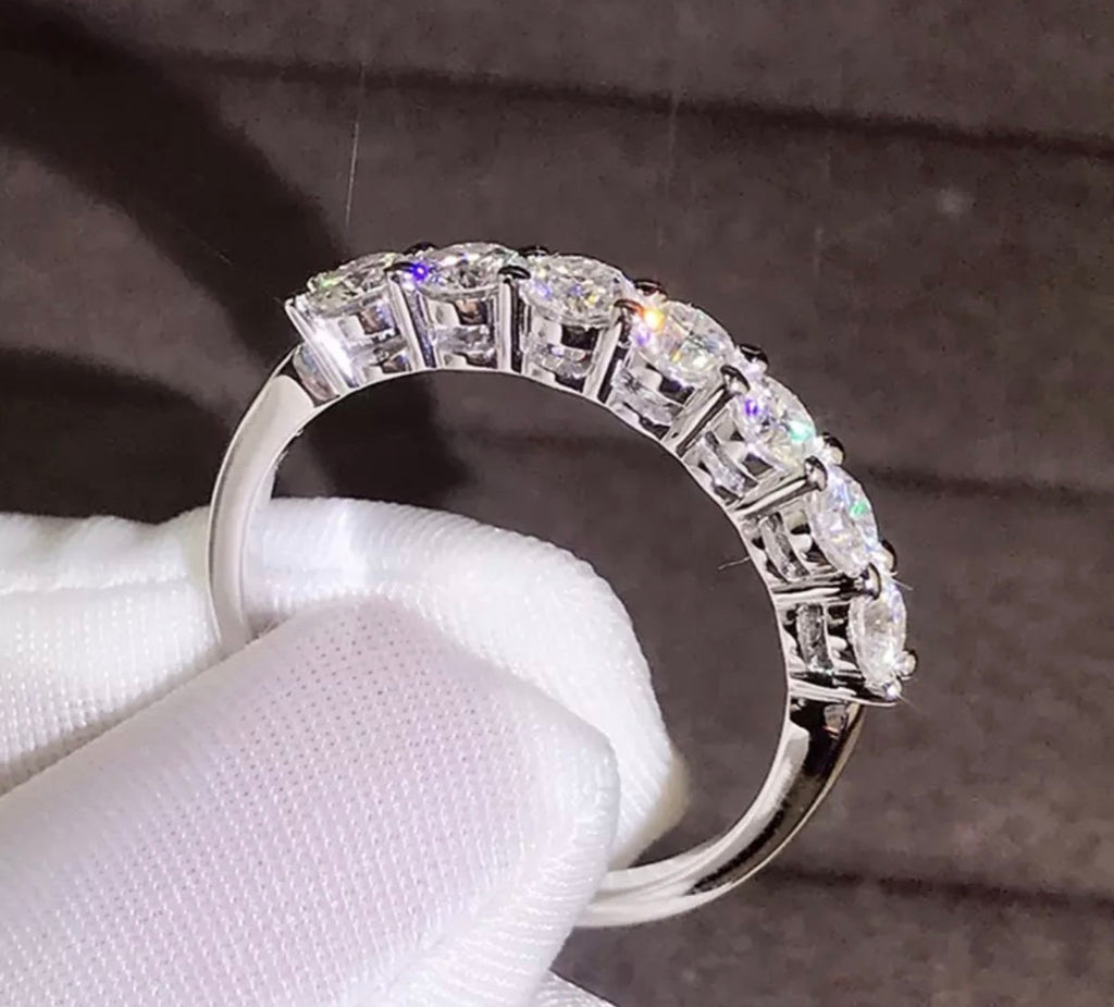 Half Band Eternity Ring Moissanite Diamond
