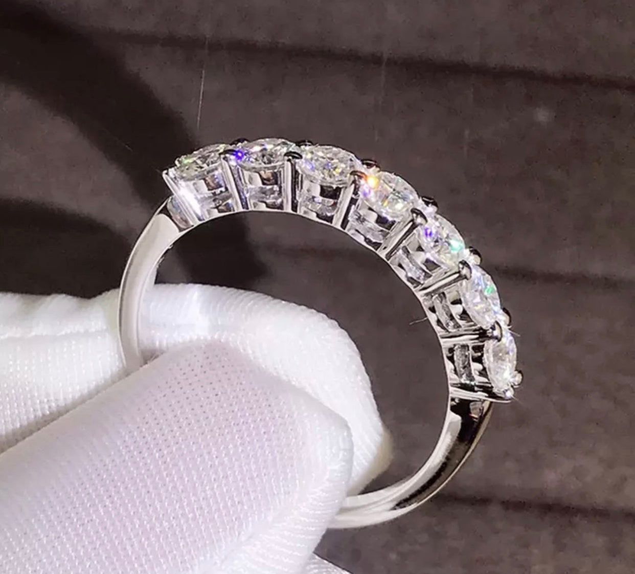Half Band Eternity Ring Moissanite Diamond
