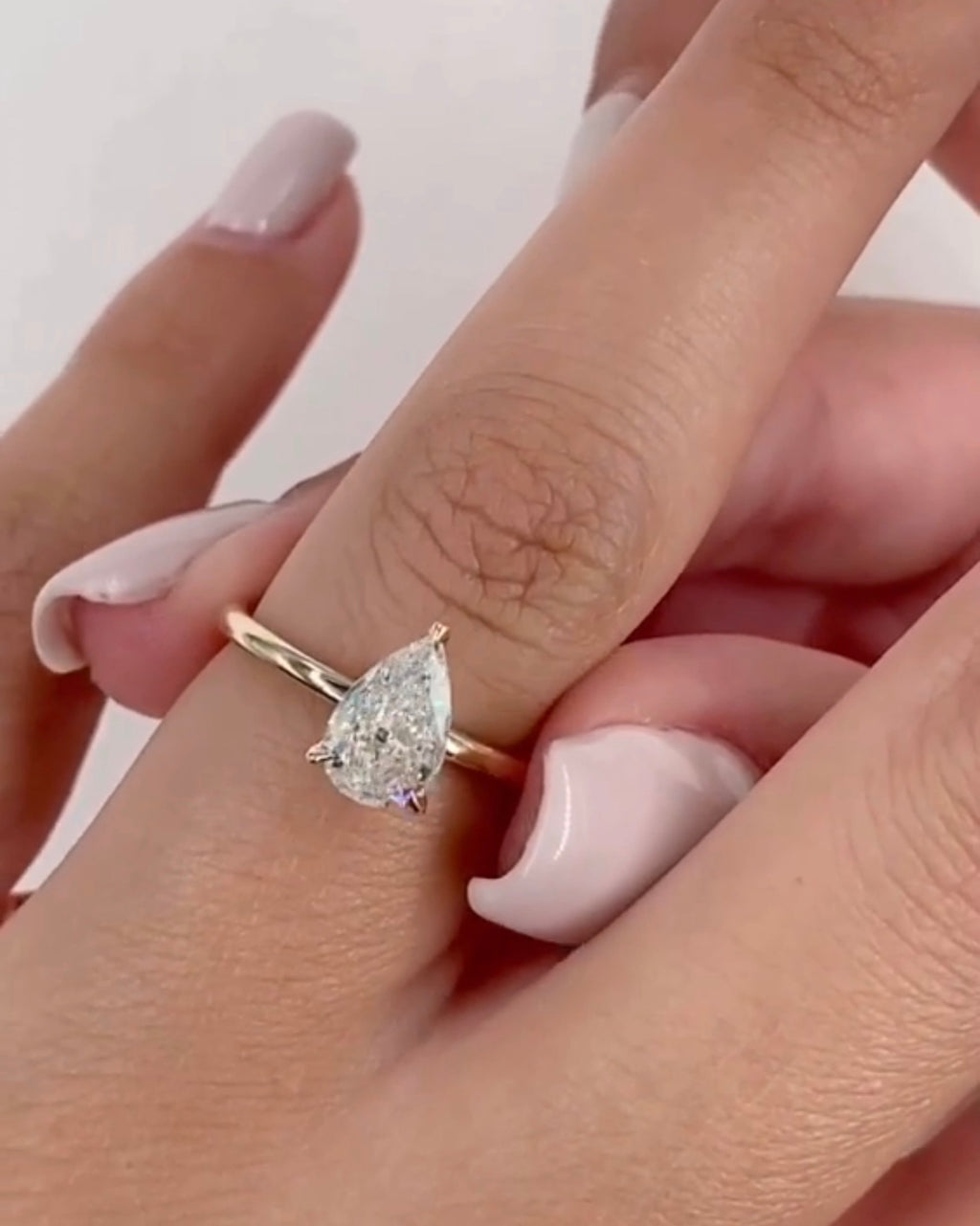 "Crystal" moissanite diamond Engagement Ring Pear Shape