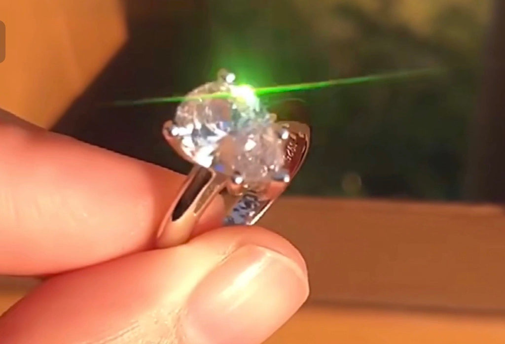 "Crystal" moissanite diamond Engagement Ring Pear Shape