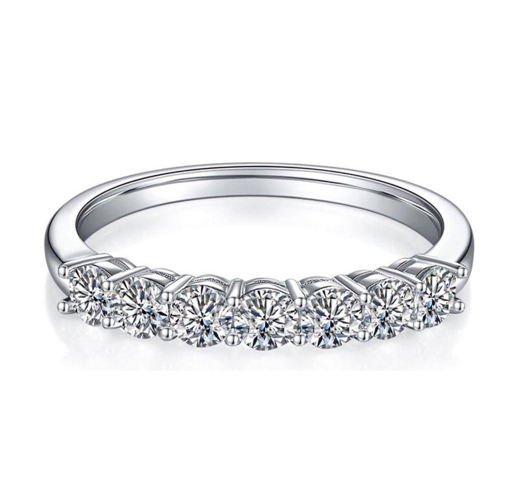 Half Eternity Natural Moissanite Diamond Ring