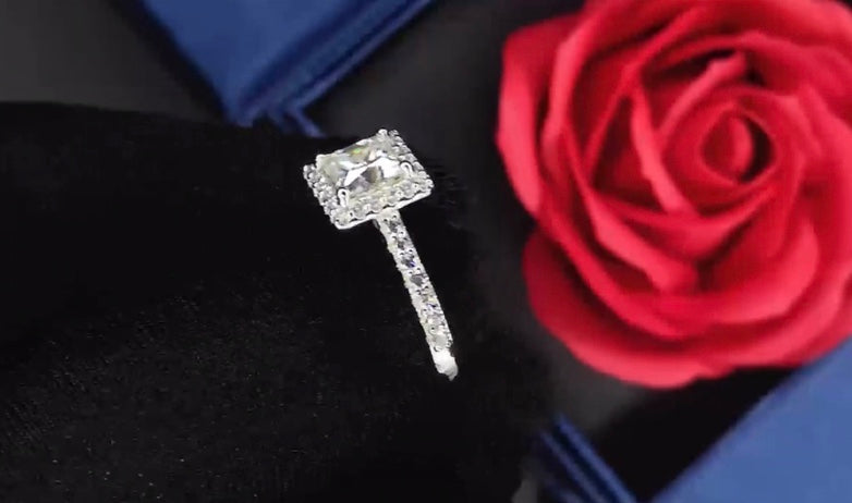 "Zcharina" Princess / Emerald cut Engagement Ring