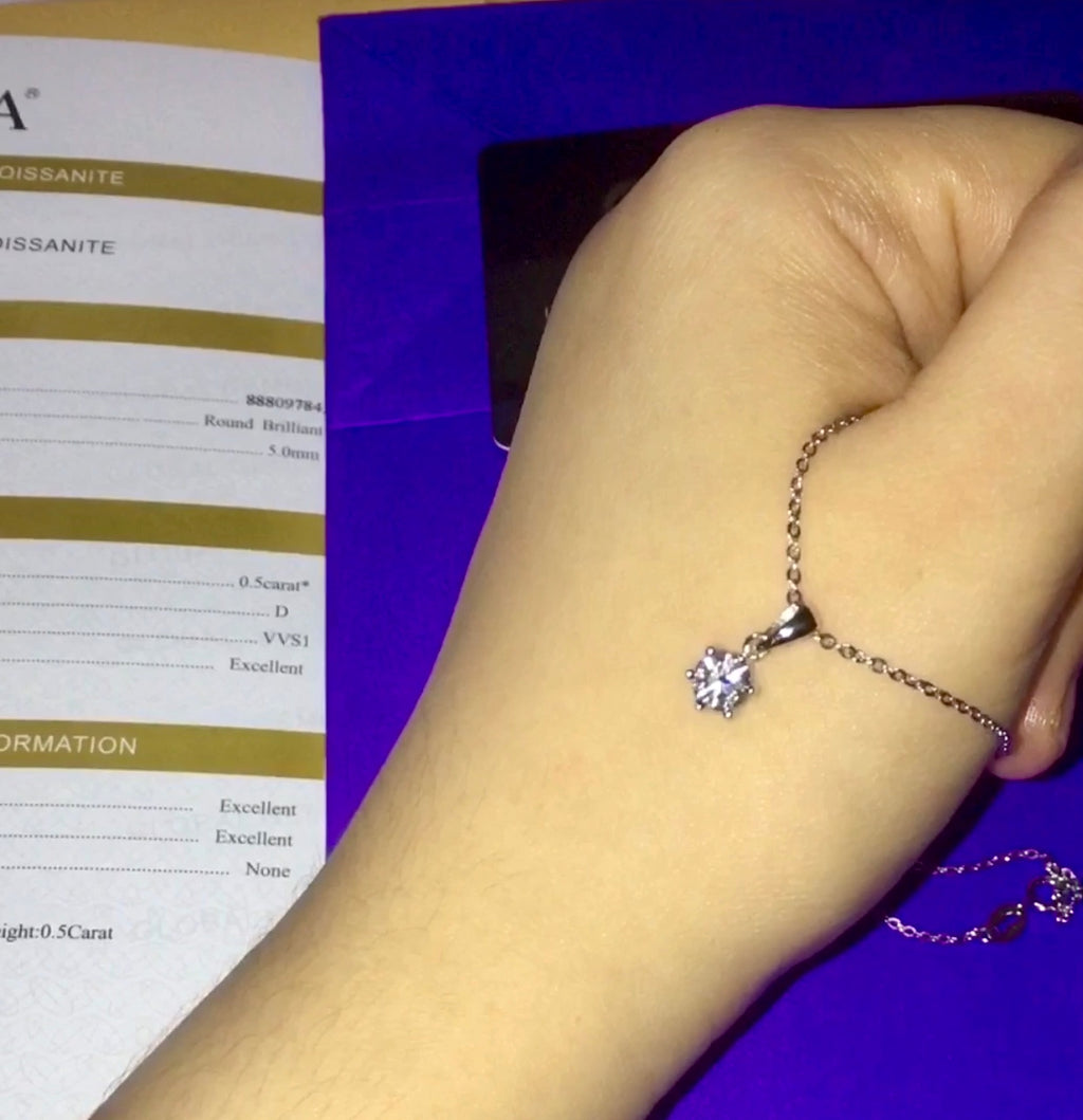 "Fiona" Earrings and Necklace Moissanite Diamond Stone Set