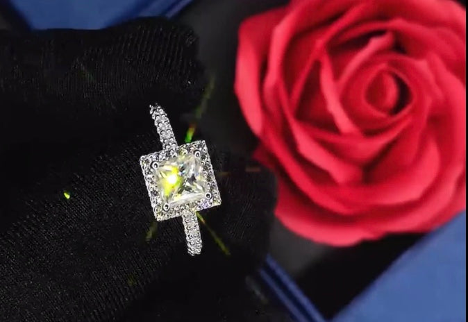 "Zcharina" Princess / Emerald cut Engagement Ring