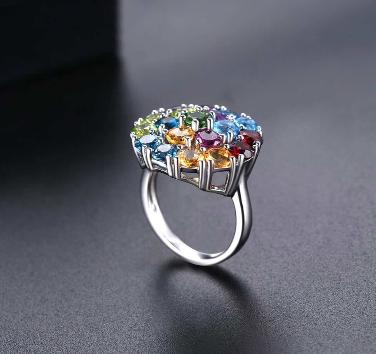 Customized Opal Ring White gold Vermeil