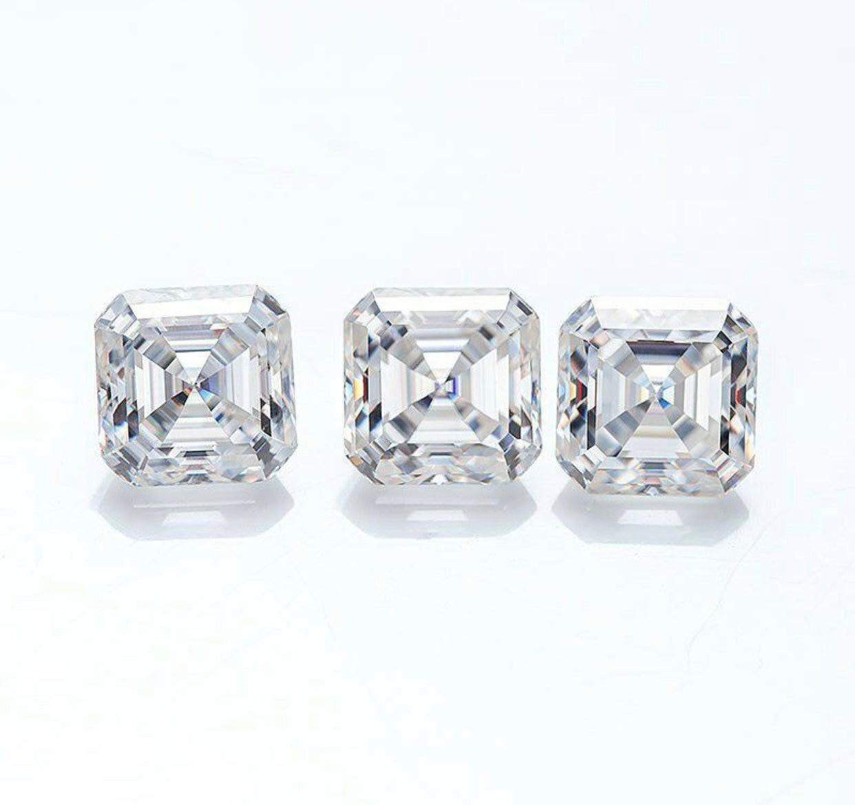 Asscher cut Moissanite Diamond Ring