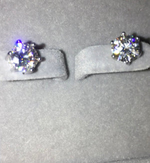 Fiona Earrings 1ct/1ct, 2ct/2ct & 3ct/3ct Moissanite Diamond Stones