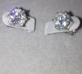 Fiona Earrings 1ct/1ct, 2ct/2ct & 3ct/3ct Moissanite Diamond Stones