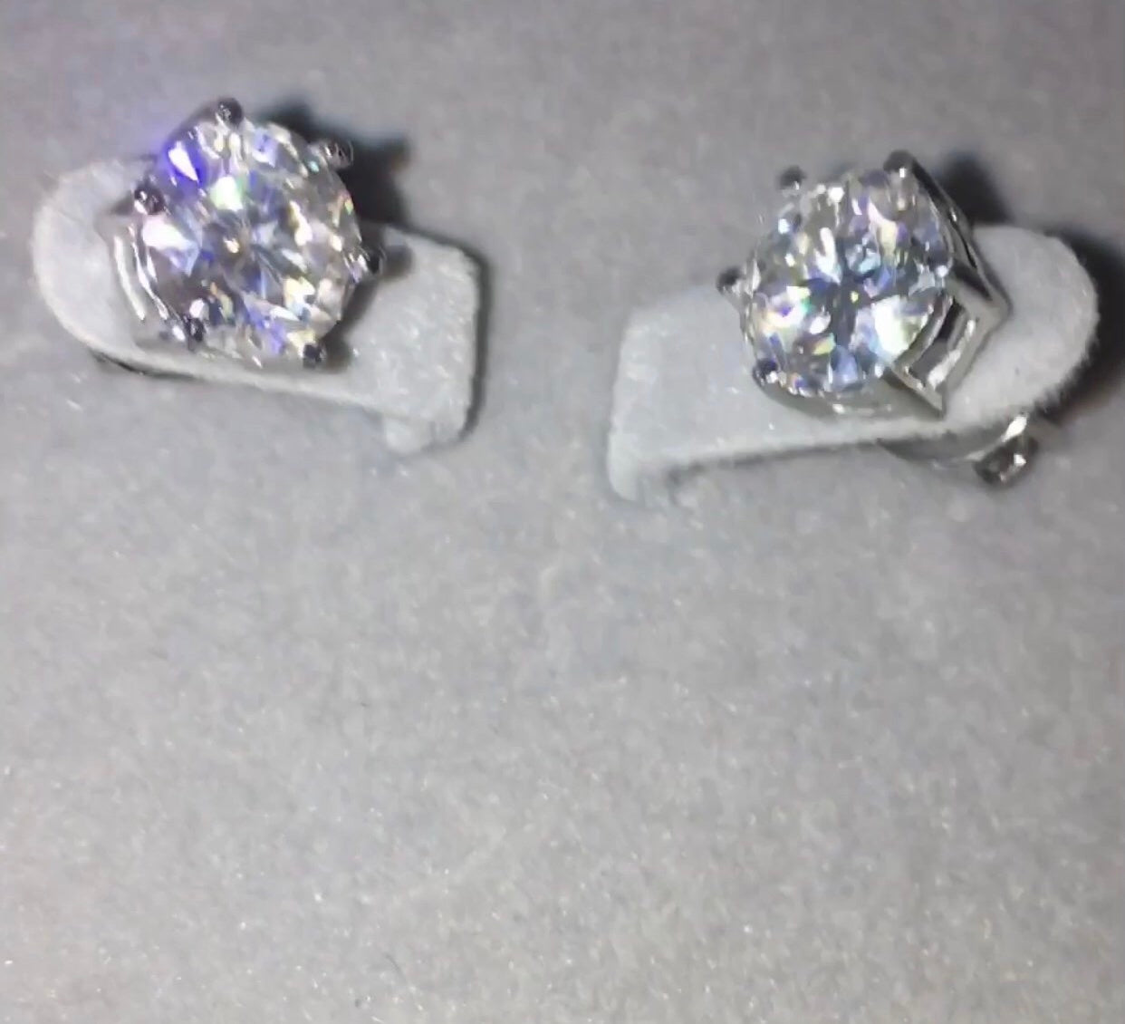 Fiona Earrings 1ct/1ct, 2ct/2ct & 3ct/3ct Moissanite Diamond Stones