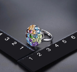 Customized Opal Ring White gold Vermeil