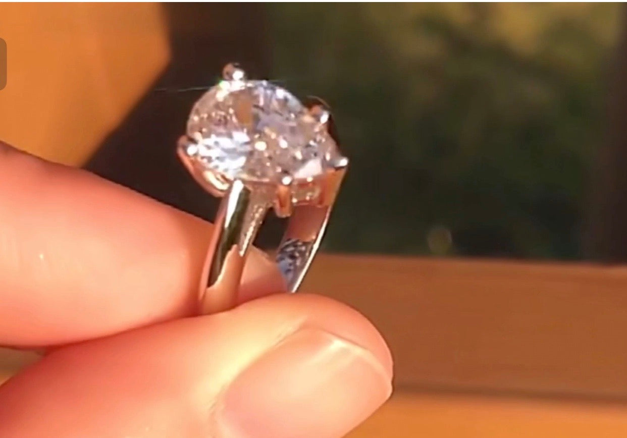 "Crystal" moissanite diamond Engagement Ring Pear Shape