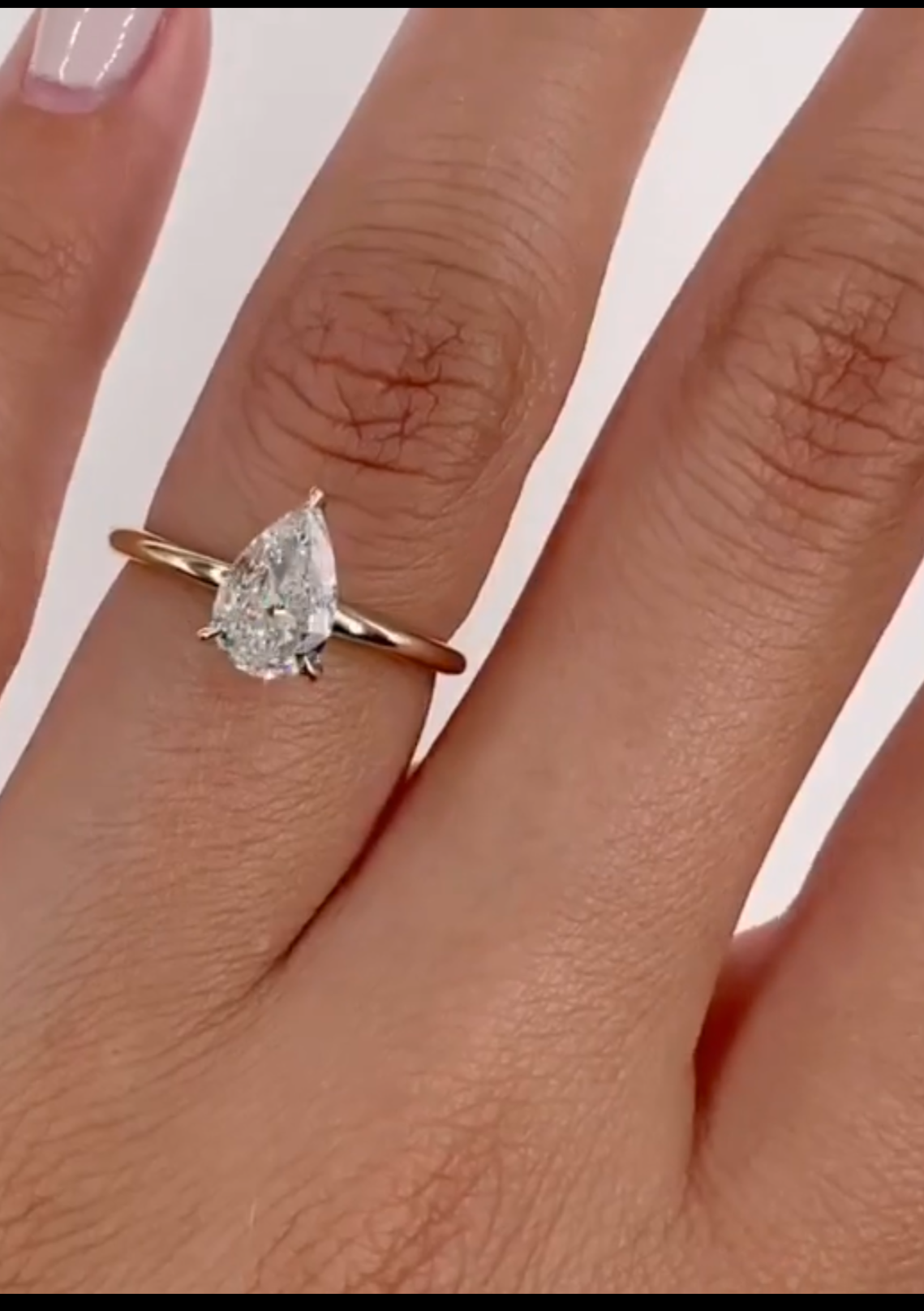 "Crystal" moissanite diamond Engagement Ring Pear Shape